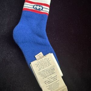 Brand new kids Gucci Blue Socks with Red and White Accents
